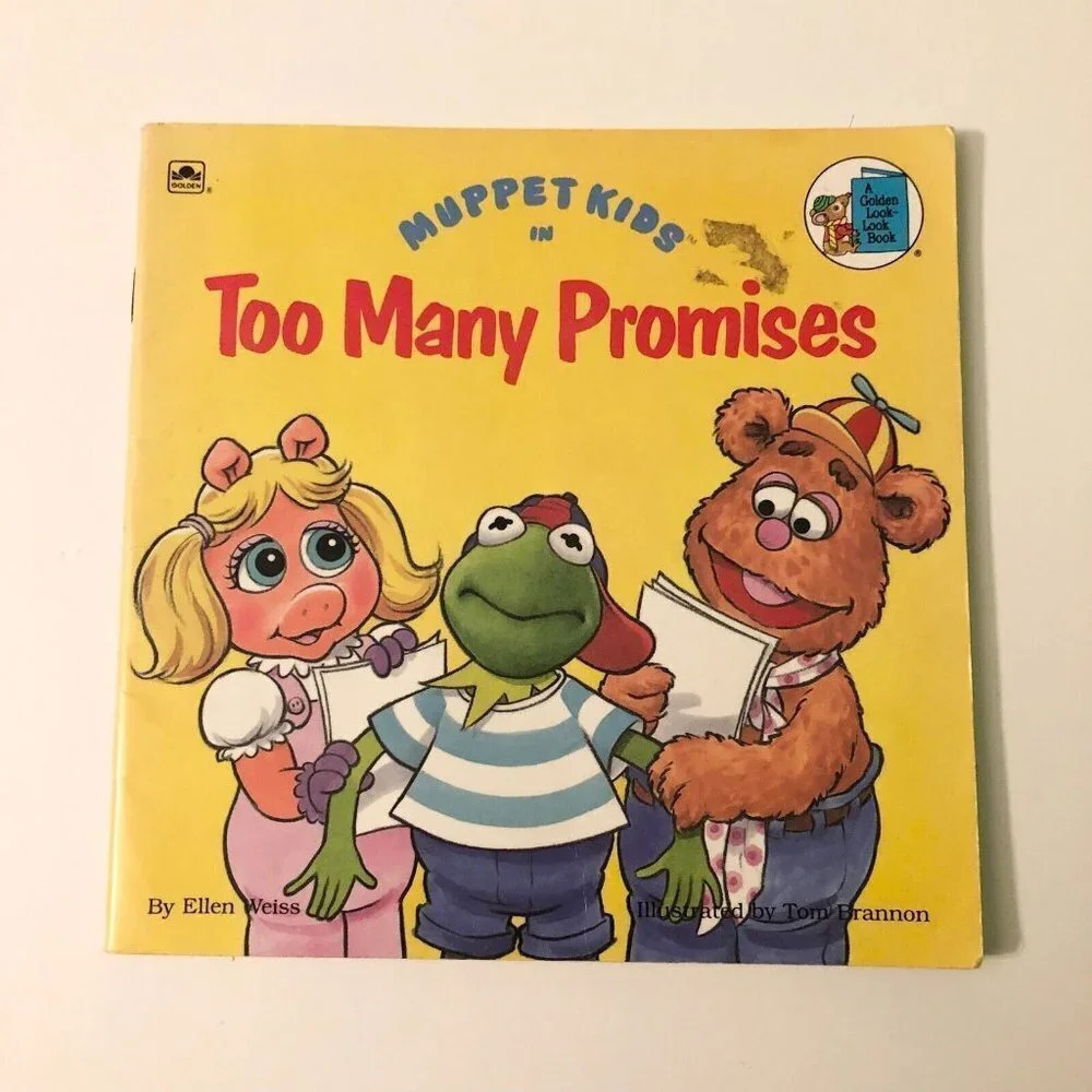 Vintage 1991 Too Many Promises Muppet Kids Childrens Golden Look Look Book